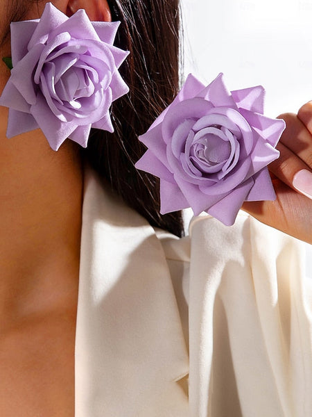 Earrings Flower Statement - Floral Oversized Women's Drop FashionChic