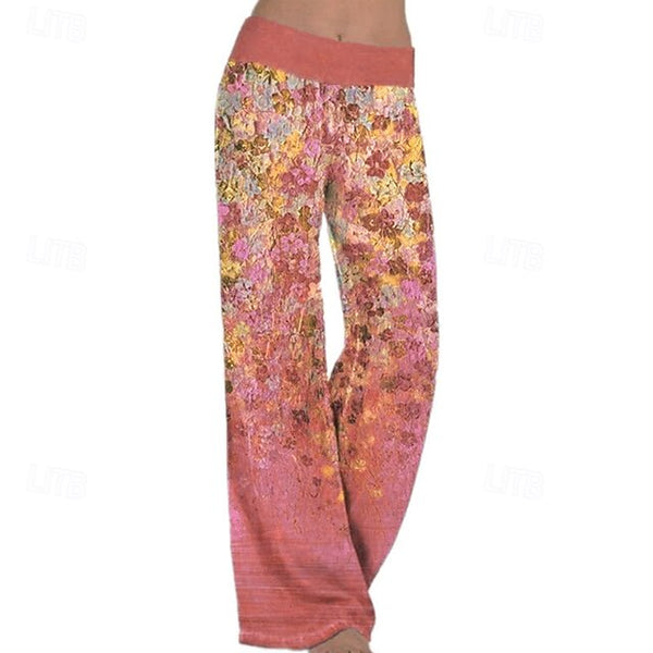 Women's Wide Leg Slacks Pants Trousers Fashion Boho Full