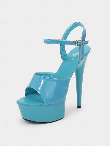 Sandals for - Platform Leather Red Peep Patent Women Toe FashionChic