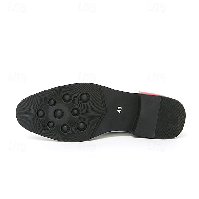 Dress Blue Men's White and Polished Oxford Shoes with FashionChic