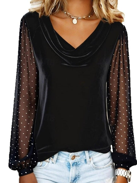 New Year Women's Velvet Solid Color Stylish Long Sleeve FashionChic