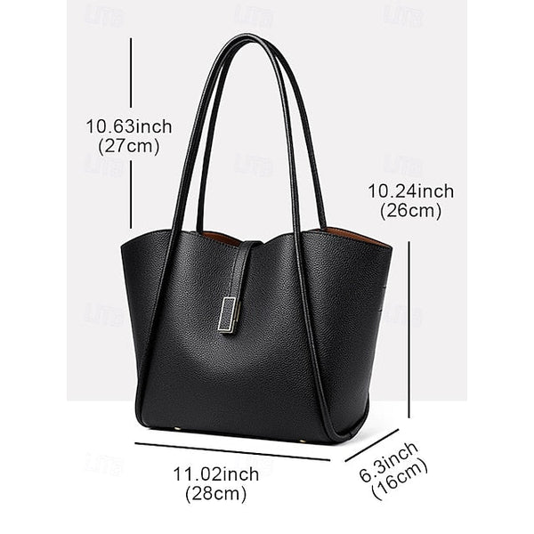 Leather Green Bag Tote Faux Women's FashionChic