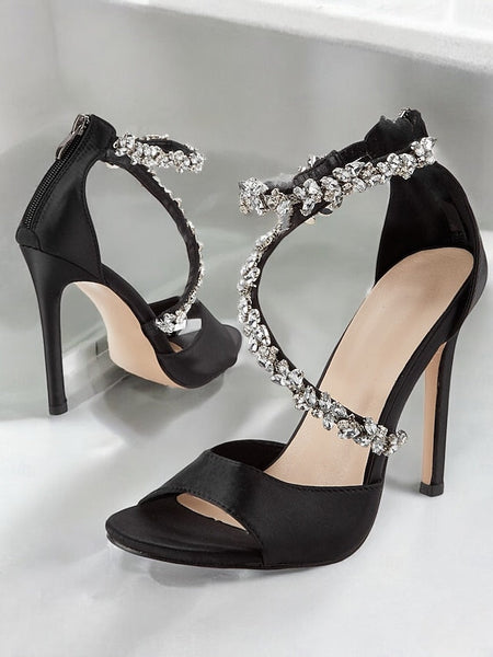 Rhinestone-Embellished – Heels Women's Elegant Stiletto FashionChic