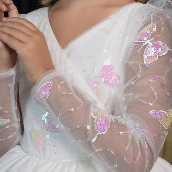 Girls' First Communion Girl Kids Dress Flower Party FashionChic