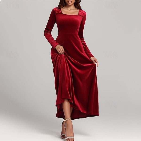 Women's Midi Dress Christmas Dress Velvet Dress Cocktail FashionChic