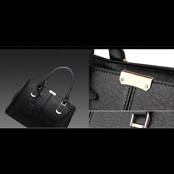 Elegant Faux Leather Structured Handbag – Green Women's FashionChic