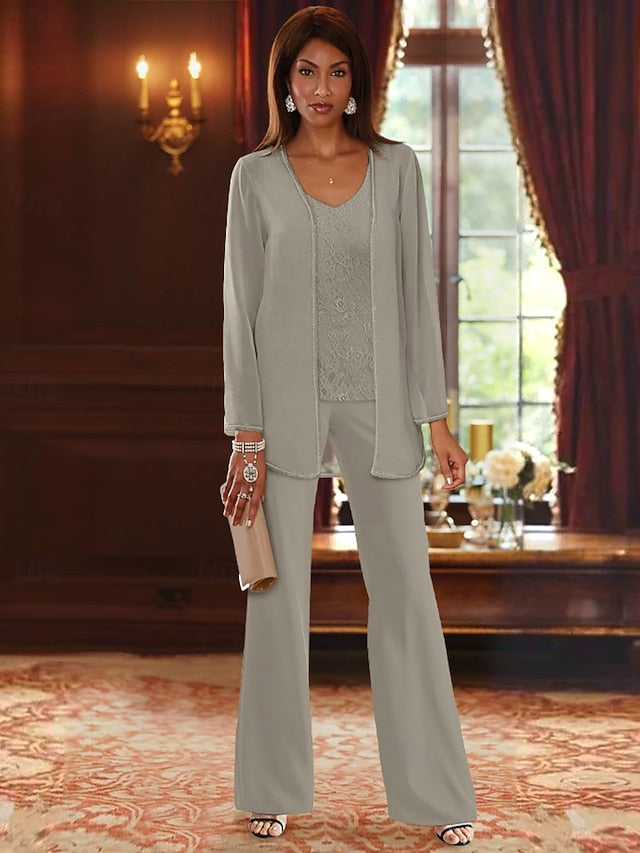 Wedding 3 Formal Beach Pantsuit Piece the Mother Bride of FashionChic