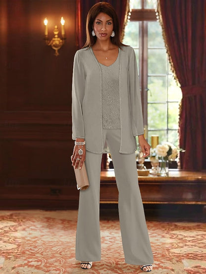 Wedding 3 Formal Beach Pantsuit Piece the Mother Bride of FashionChic