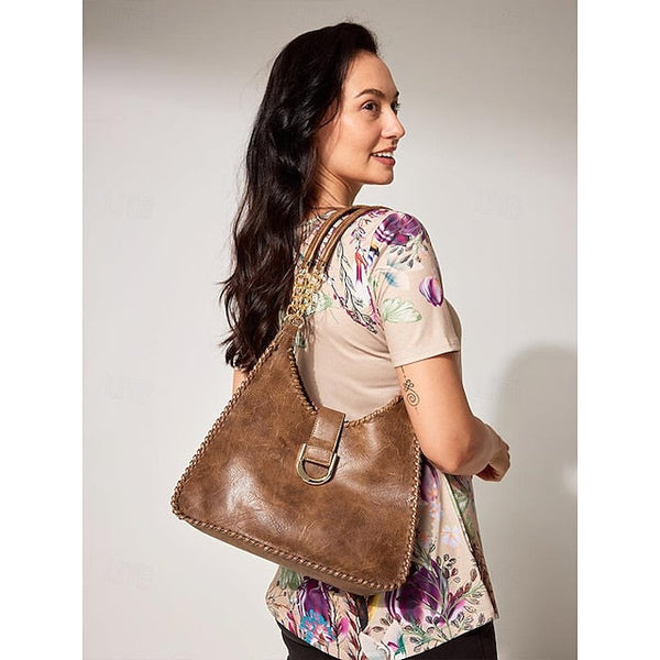 Hobo Bag with Chain – Leather Strap Vintage Women's Large FashionChic