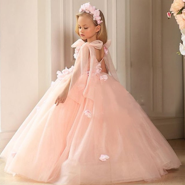 Summer Wedding Spring Girls' Dress 3D Sleeveless Sequin FashionChic