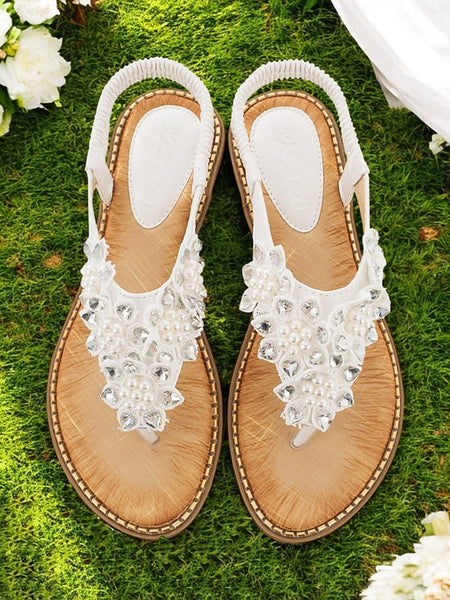 Floral Slip-Ons Flat Comfortable with Design Beaded FashionChic