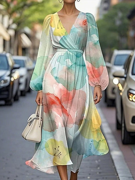 Women's Midi Dress Casual Dress Print Dress Elegant Fashion FashionChic