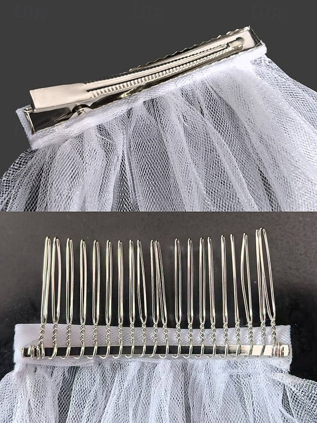 Veil Elegant Soft – Two-Layer Classic Bridal with Tulle FashionChic