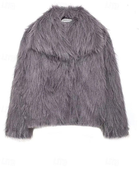 Warm Furs Coat Buttons Women's Comfortable Faux Fur FashionChic