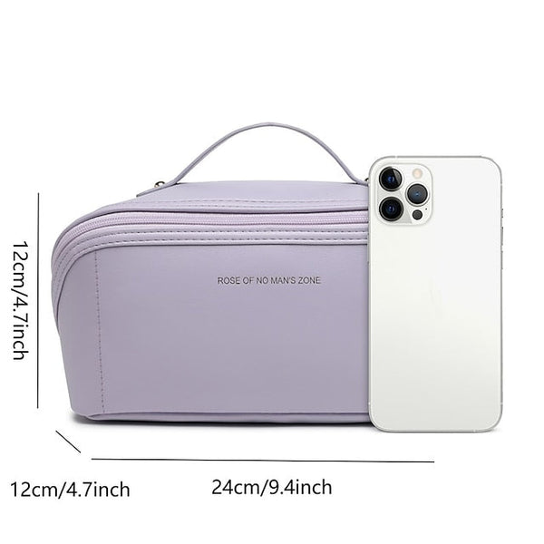 Women's Cosmetic Makeup Handbag Leather PU Bag Travel FashionChic