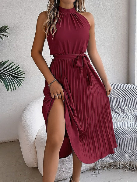 Women's Midi Dress Wrap Dress A Line Dress Pleated Dress FashionChic