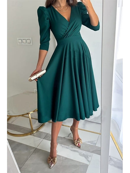 Women's Midi Dress Wrap Dress A Line Dress Casual Daily