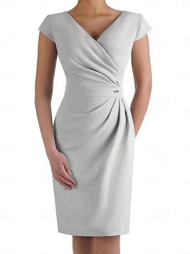 of the Guest Bride Mother Neck Elegant Dress Sheath V Wedding FashionChic