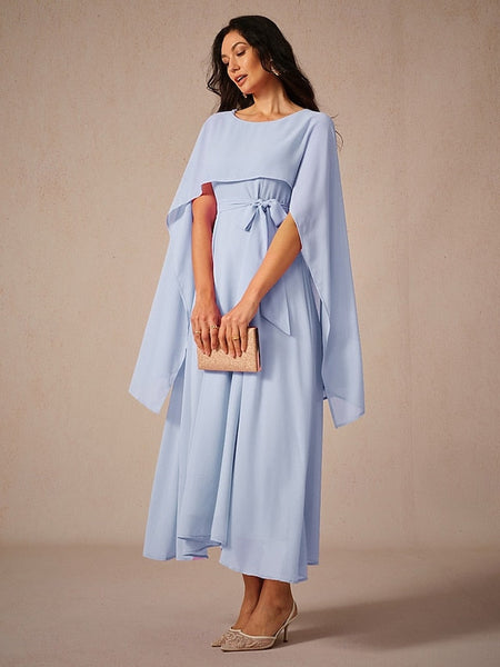 Women's Wedding Guest Cocktail Dress A Line Maxi  Chiffon FashionChic