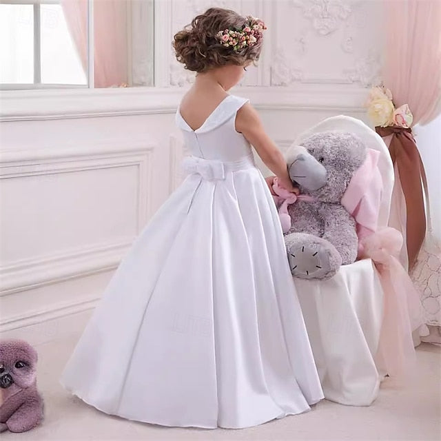Girl Girls' Kid's Formal Lace Dress Flower FashionChic