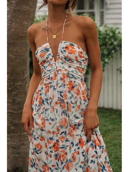 Women's Midi Dress Graduation Dress Floral Dress Fashion