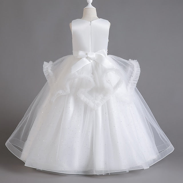 Color Dress Girls' Sleeveless Party Solid Kids Sequin FashionChic