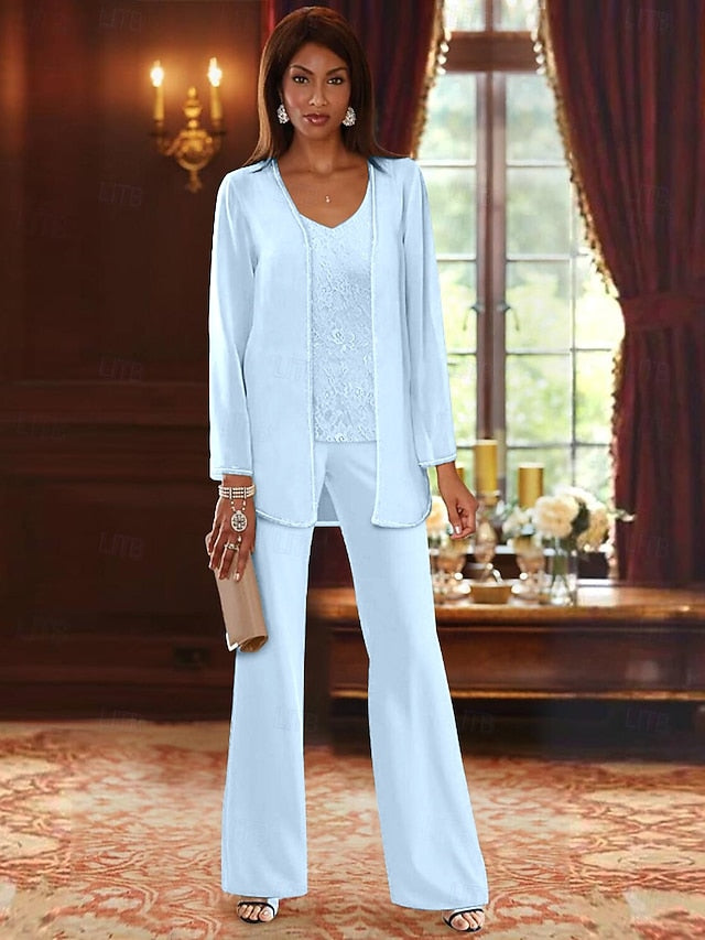 Wedding 3 Formal Beach Pantsuit Piece the Mother Bride of FashionChic