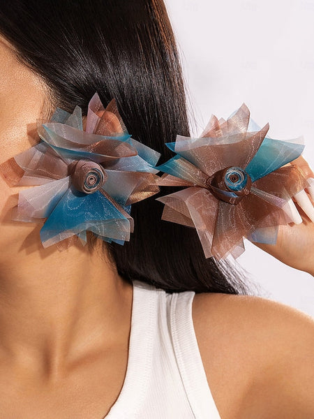 Earrings Flower Statement - Floral Oversized Women's Drop FashionChic