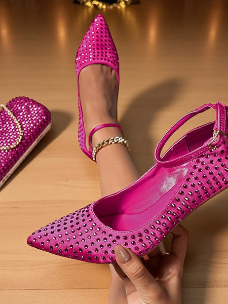 Clutch Matching Women's Set Green Bag Rhinestone Heels and FashionChic