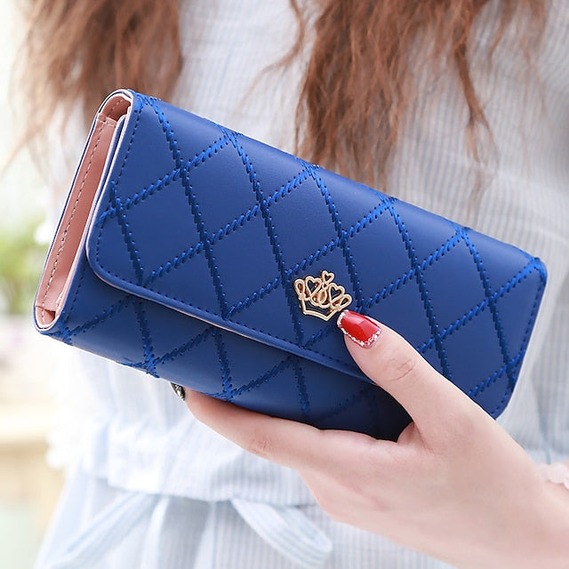 Gold Crown - Wallet Pink Emblem Women's with Quilted FashionChic