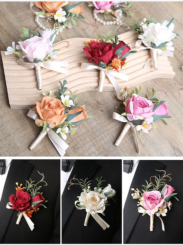 – Wrist Corsage and Wedding Elegant Boutonniere Artificial FashionChic