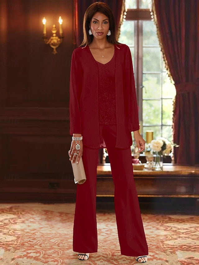 Wedding 3 Formal Beach Pantsuit Piece the Mother Bride of FashionChic