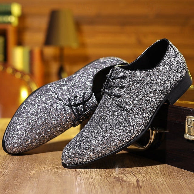 Statement Bold Lace-up Glitter Purple Shoes – Men's Party FashionChic