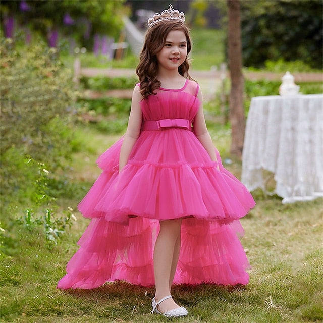Solid Party Performance Sleeveless Dress Girls' Kids Color FashionChic