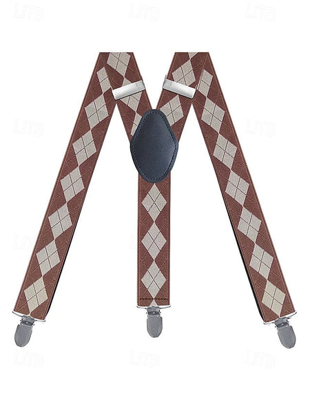 – Clip-On Pattern Men's Suspenders Classic Argyle FashionChic