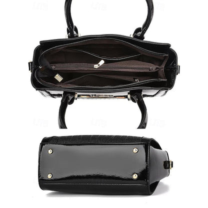 Faux Set Handbag Glossy Women's – Patent Leather FashionChic