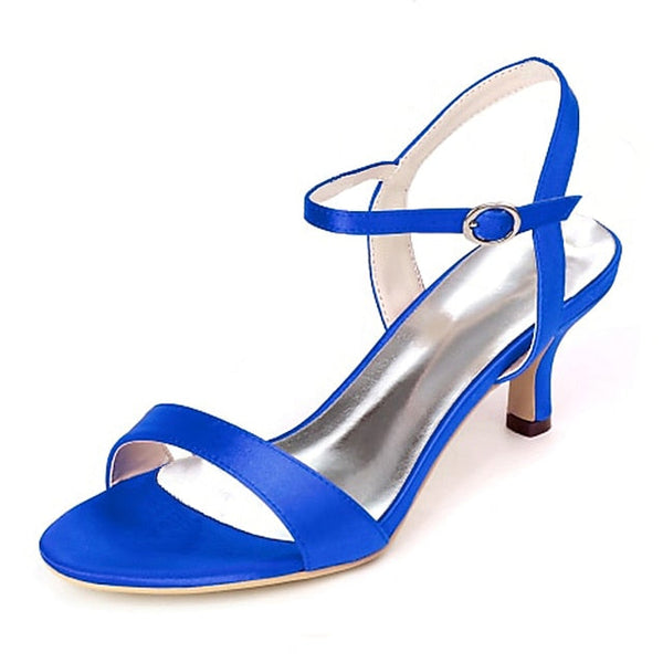 Satin Heels Wedding Adjustable Ankle Women's with Gold FashionChic