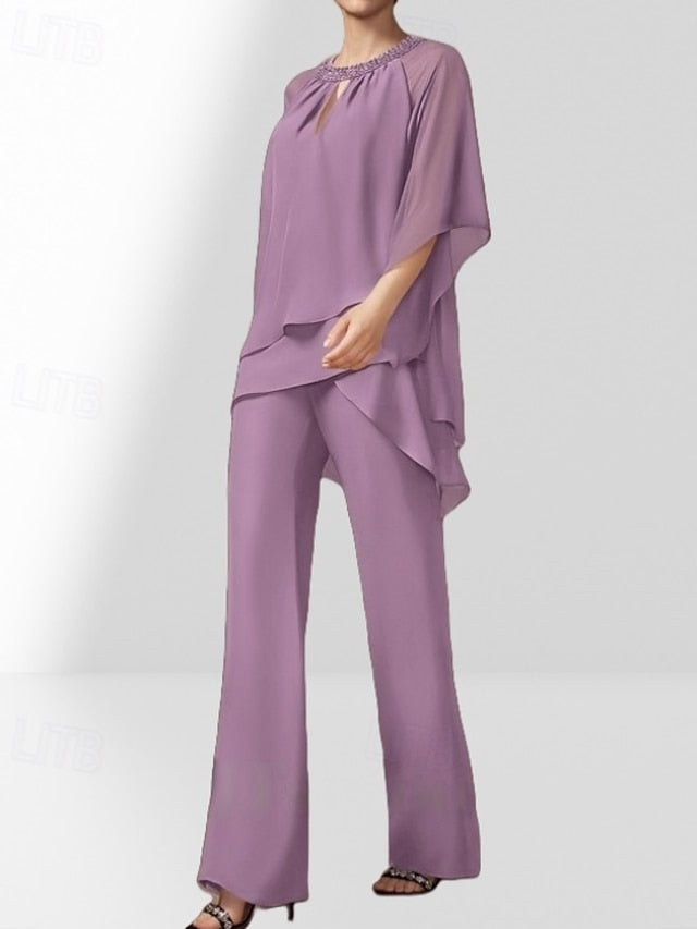 Guest Bride the Two Dress Piece Wedding Mother of Pantsuit FashionChic