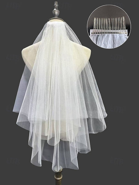 Veil Elegant Soft – Two-Layer Classic Bridal with Tulle FashionChic