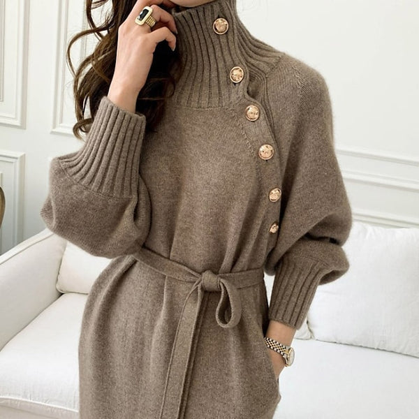 Women's Sweater Dress Jumper Dress Winter Dress Knee Length