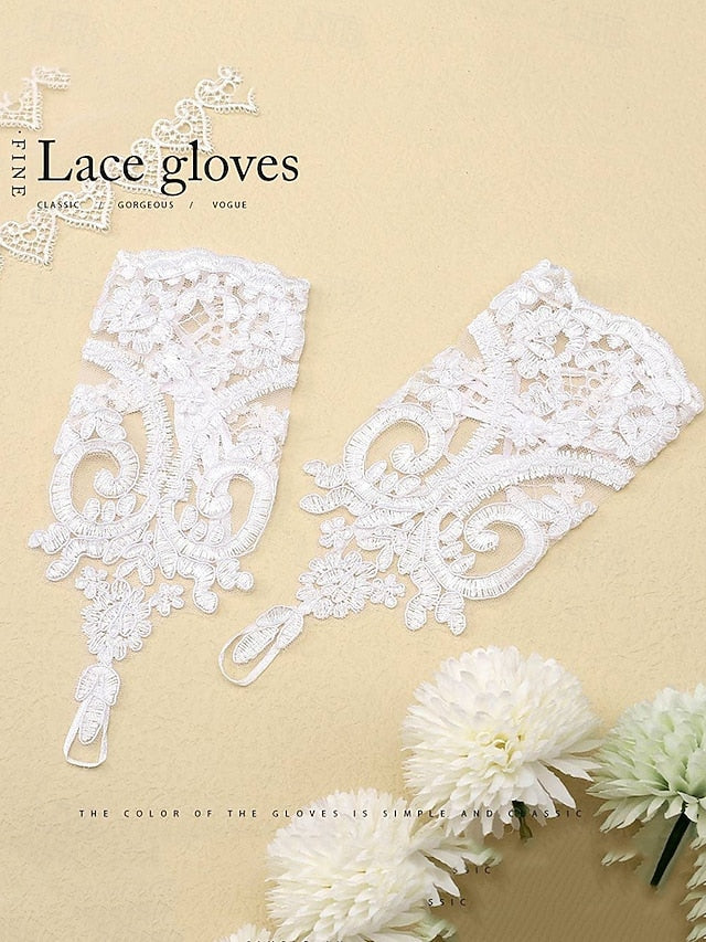 Gloves Vintage White Lace Bridal Elegant – Wedding Fingerless FashionChic