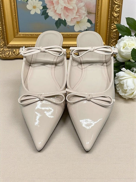 Pointed with Toe Flats Black Women's Rhinestone FashionChic