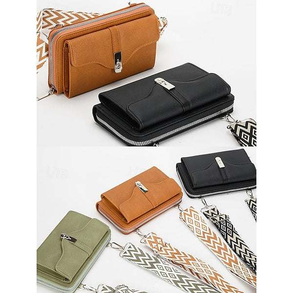 Crossbody Faux Women's Geometric Bag Pattern with Leather FashionChic