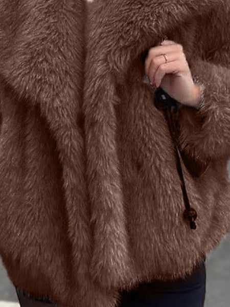Coat Leathers Warm Comfortable Furs Fur Faux Women's FashionChic
