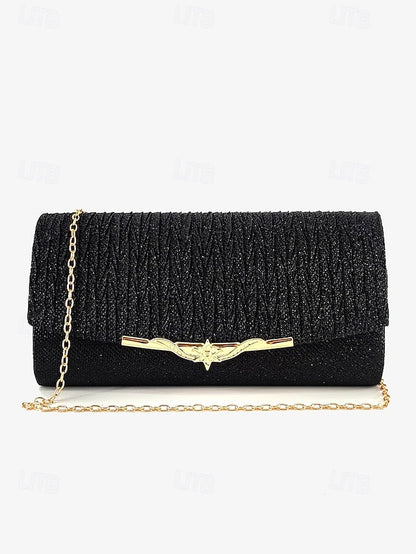- Handbag Clutch Elegant Gold Glitter Party Women's Evening FashionChic