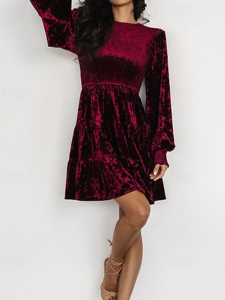 Women's Mini Dress Christmas Dress Velvet Dress Cocktail
