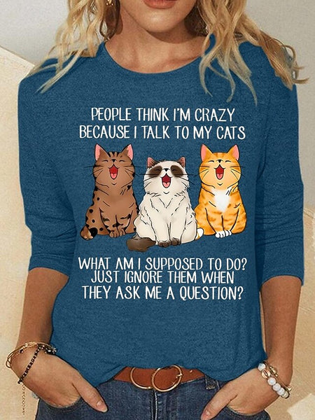 Christmas Women's T Shirt Graphic Animal Cat Vintage FashionChic