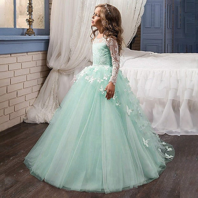 Color Kids Party First Dress Solid Communion Girls' FashionChic