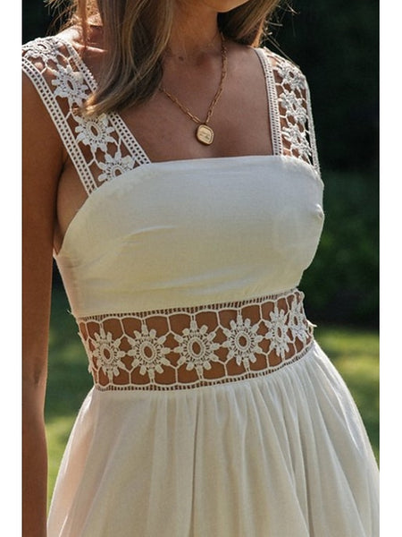 Women's Midi Dress White Dress Graduation Dress Elegant