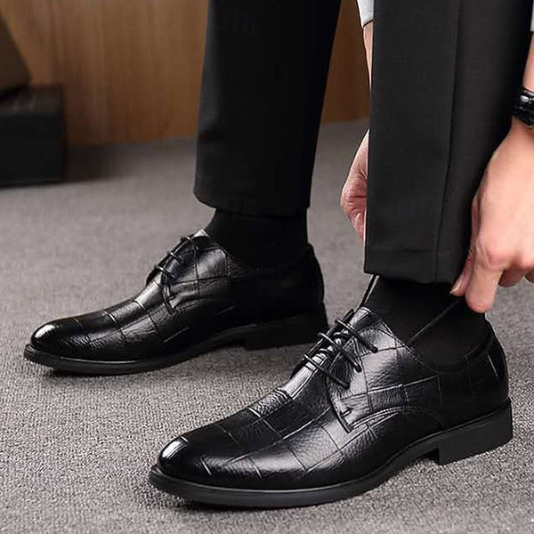 – Pattern Classic Shoes Dress Black Crocodile Men's FashionChic